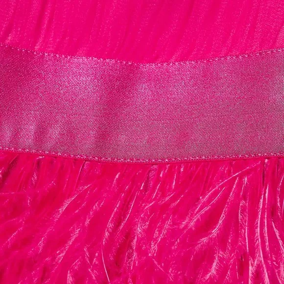 NWT ALICE + OLIVIA TEGAN FEATHER PARTY DRESS - WILD PINK - US 10 - Picture 5 of 8